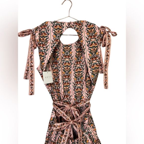 NEW Agua by Agua Bendita Guaguanco Monarca Rosa Cotton Midi Dress Large - Picture 9 of 16